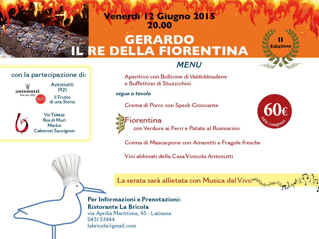 ristorante la bricola aprilia marittima serata fiorentina